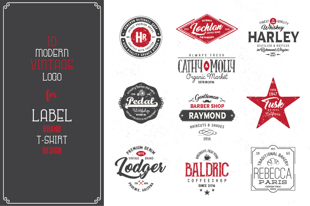 10 Vintage Logo Templates, a Branding & Logo Template by AlmaWorks (Photo 1 of 5)