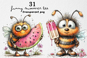 Funny Summer Bee Clipart, an Illustration by Dream Creation (Thumbnail 1 of 8)