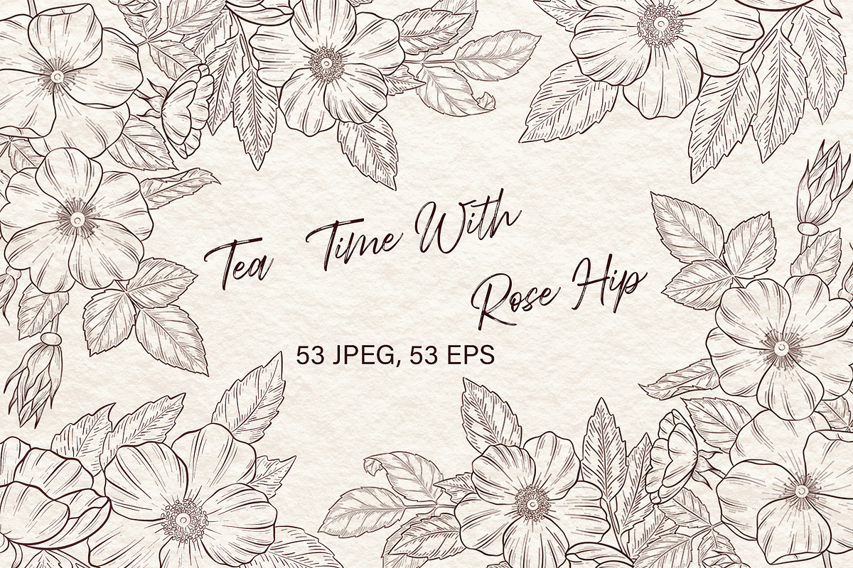 Tea Time With Rose Hip Vector, a Decorative Illustration by Milla_Zelenyuk_art (Photo 1 of 5)