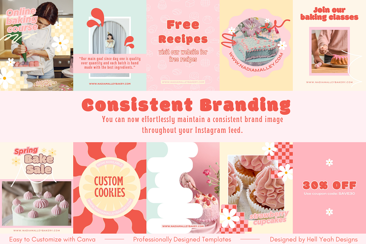 Funky Bakery Instagram Post Template, a Social Media Template by HellYeahDesigns (Photo 3 of 7)