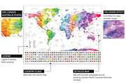 World Map Poster Bundle with Flags, an Education Illustration by AdrianDragne (Thumbnail 3 of 11)