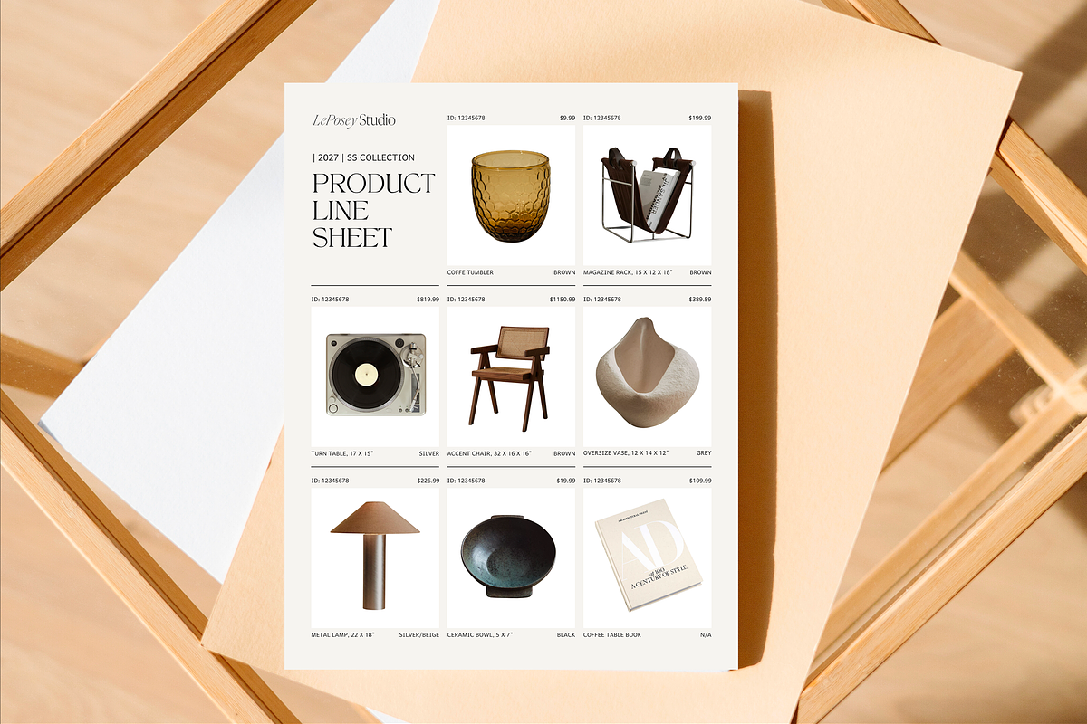 Product catalog, line sheet template, a Presentation Template by LePosey Studio (Photo 4 of 7)