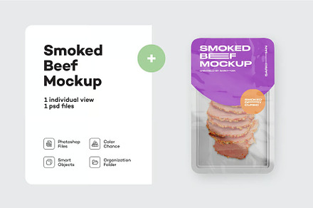 Tray w Smoked Bacon Mockup, a Packaging Mockup by xcreativeartstudio