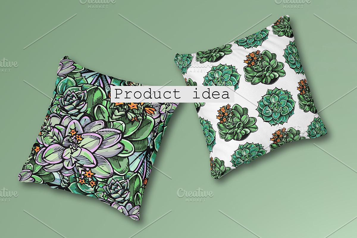 6 seamless patterns with succulents, a Pattern Graphic by AV Design (Photo 8 of 8)