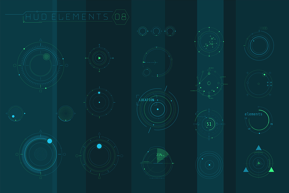 HUD Pro Infographic Elements, an Object Graphic by ConceptCafe (Photo 28 of 30)