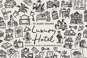 Grand Hotel Clipart, Lobby Set, an Object Graphic by The October Creative