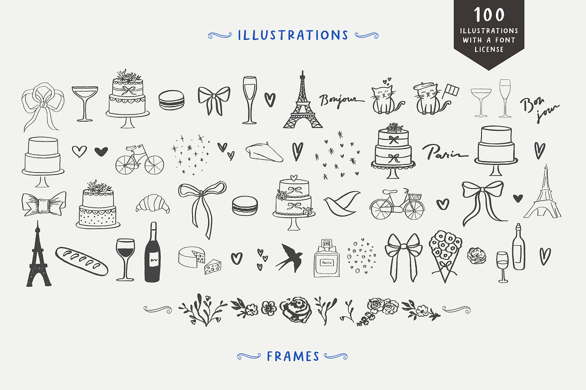 French Font Tour to France, a Handwritten Font by pixelcolours (Photo 9 of 14)