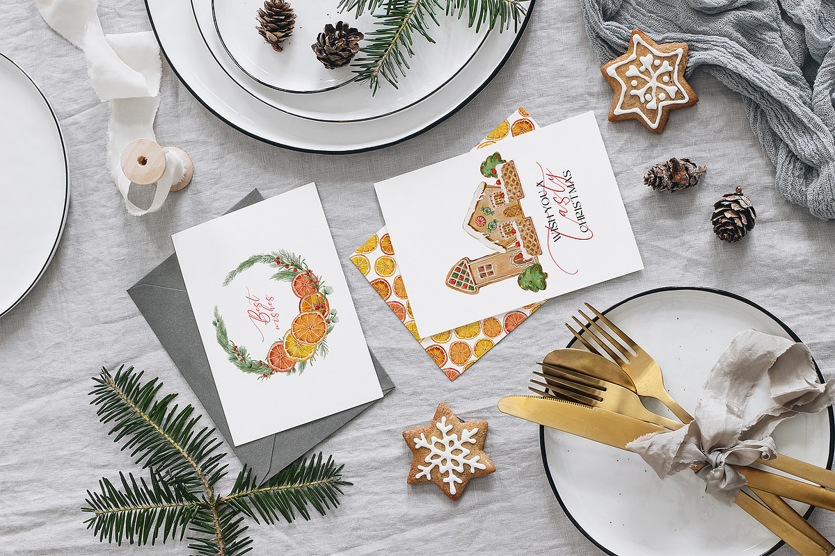 CHRISTMAS BAKERY Watercolor Set, a Decorative Illustration by Kaleriia (Photo 8 of 9)