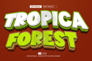 Tropical Forest 3d Editable Text