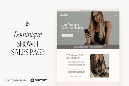 Showit Sales Page Design | Dominique