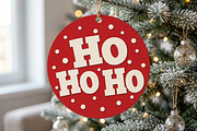 Ho Ho Ho Ornament Laser Cut File, an Object Graphic by Libby Wishes (Thumbnail 2 of 3)