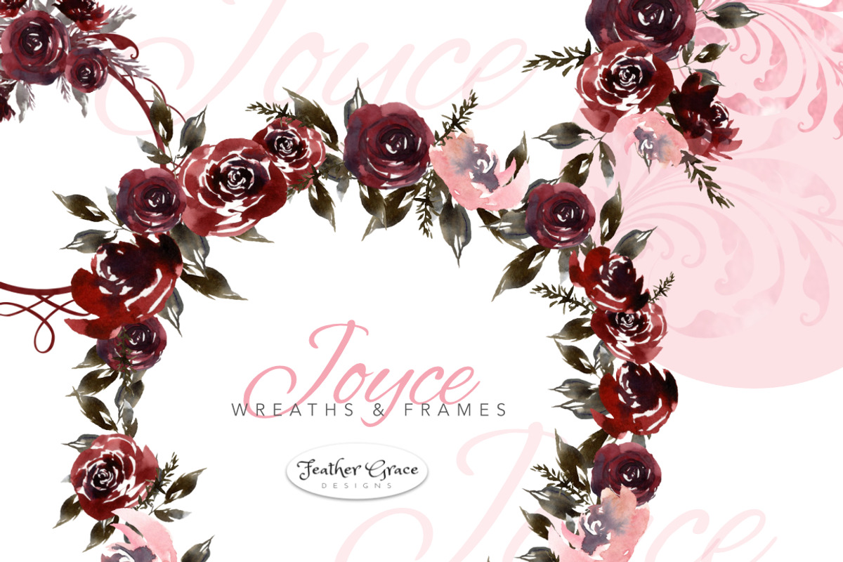 Burgundy Florals, Wreaths, an Illustration by Feather Grace Designs (Photo 8 of 13)