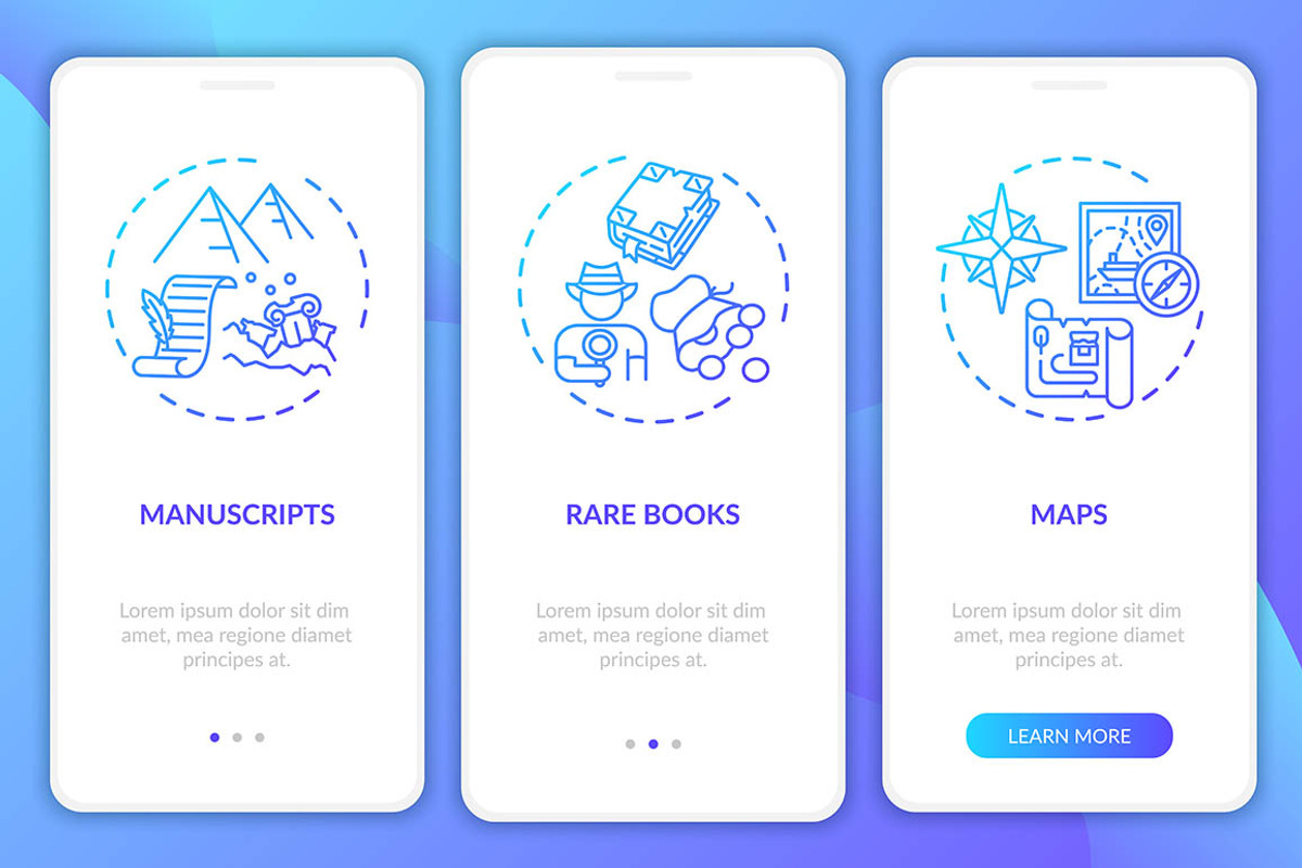 Archive collections mobile app pages, a Templates & Theme by IMG Visuals