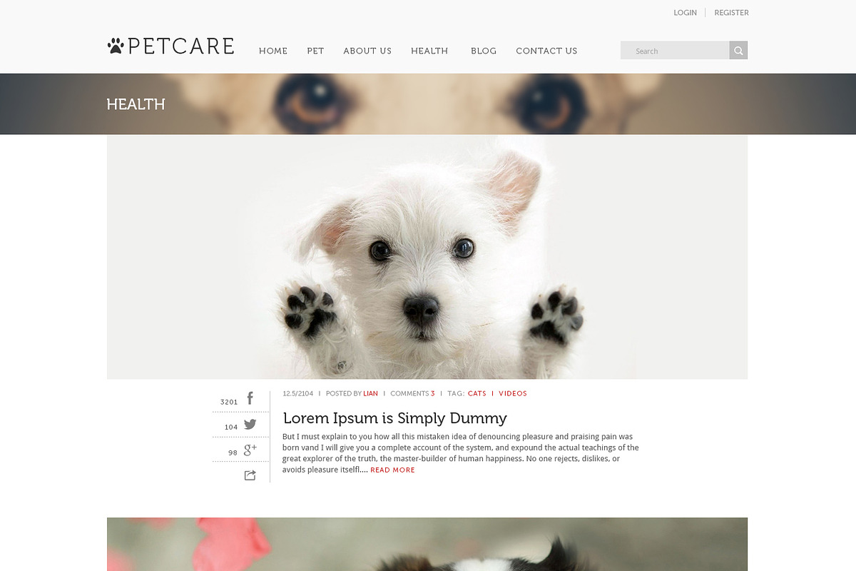 PetCare - Blog & Magazine Template, a Websites & App Template by JoomlaUX (Photo 3 of 4)