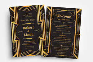 Art Deco Flyers Black & Gold