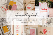 Retro Colorful Floral Wedding Bundle, an Invitation Template by StudioVonBraitenberg (Thumbnail 1 of 13)