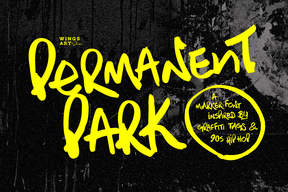 Permanent Park - 90s Graffiti Font, a Symbol Font by Wingsart Studio (Photo 1 of 15)