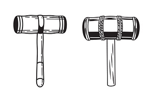 Croquet Mallet Vector Illustrations, an Object Graphic by Billah Hub