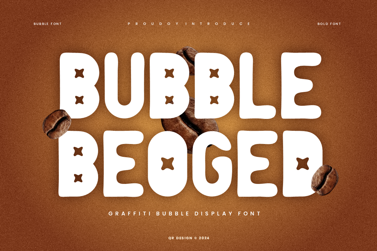 Bubble Beoged - Graffiti Font, a Sans Serif Font by QR Design Studio (Photo 1 of 6)