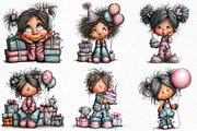 Whimsical Birthday Kids Clipart PNG, an Illustration by Craft Nest (Thumbnail 5 of 8)