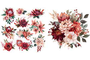 Collection Of Watercolor Floral