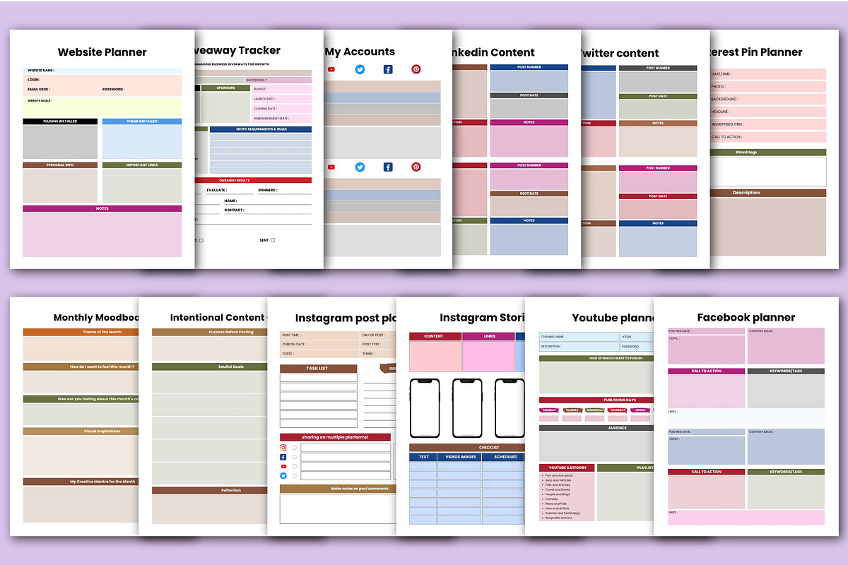 2026 Soulful Content Creator Planner, a Stationery Template by Designmela01 (Photo 2 of 5)