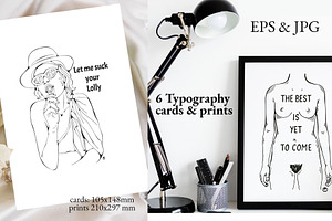 6 Typography cards and prints, a Graphic by Olillia