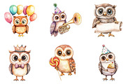 Baby Owl Clipart, Birthday Owl Party, an Illustration by CreationArt (Thumbnail 3 of 5)