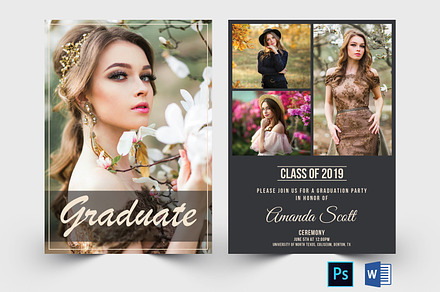Graduation Announcement Template, a Card Template by Designscozy