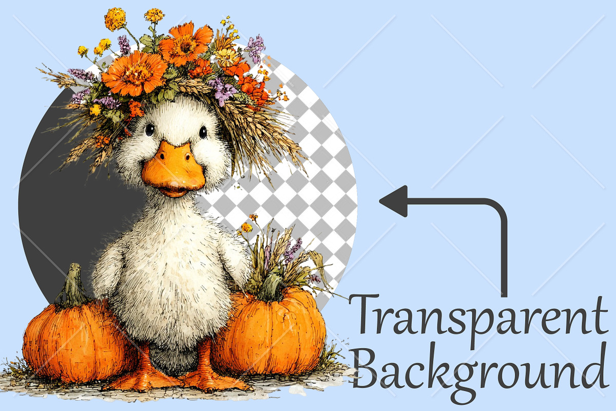 Whimsical Autumn Farm Animal Clipart, a Seasonal Illustration by Canvas Craft (Photo 2 of 10)