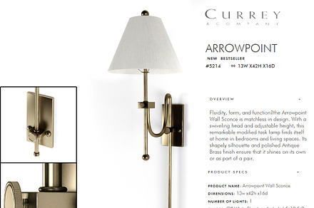 Arrowpoint Wall Sconce, an Object 3D Model by Best Stock Contents