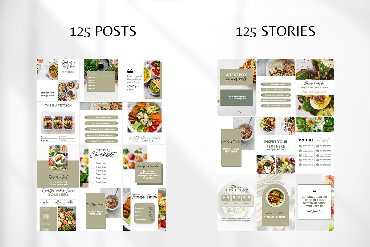 250 Food Themed Instagram Templates, a Social Media Template by SociallyyCreative (Photo 3 of 10)