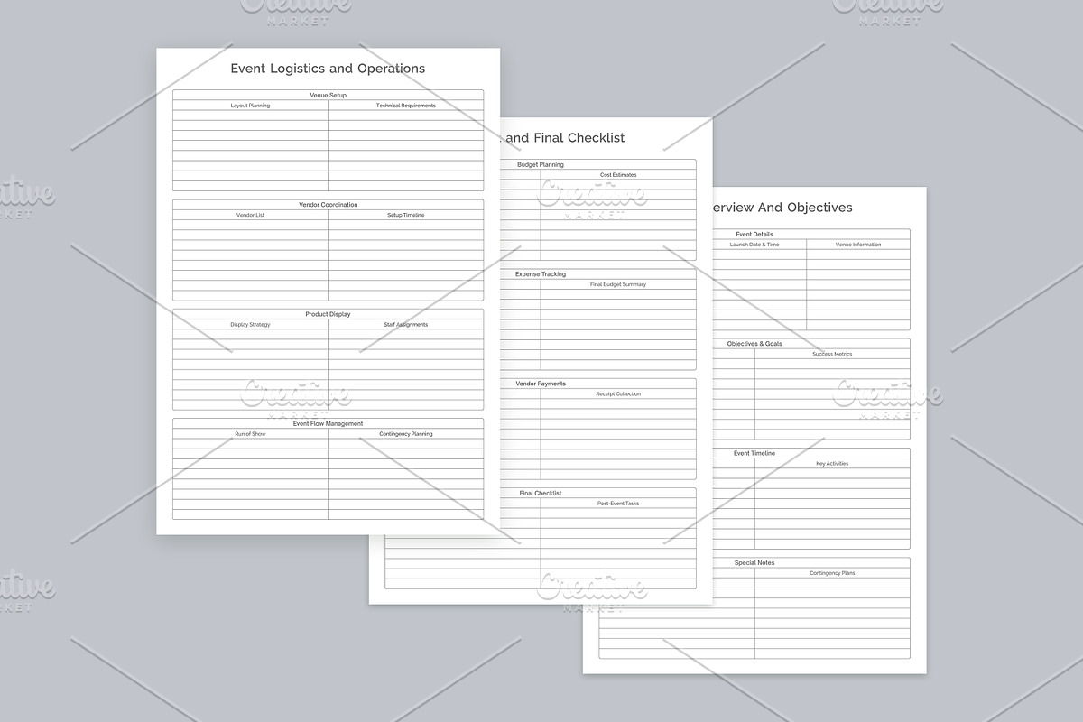 Event Planner Pages Set V-08, a Stationery Template by shahsoft (Photo 2 of 3)