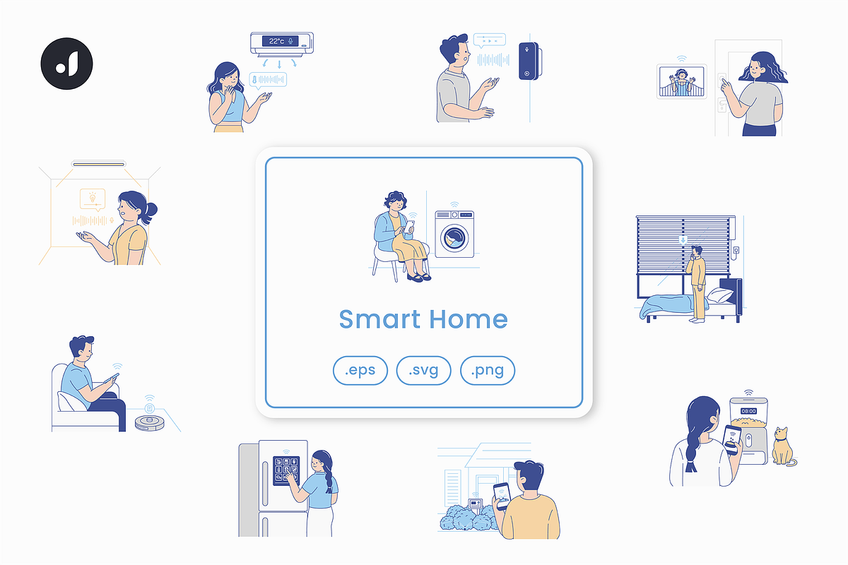 Smart Home Illustration, an Object Graphic by Jump Studio (Photo 1 of 12)