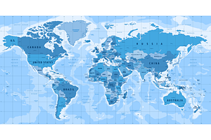 High Detailed Political World Map