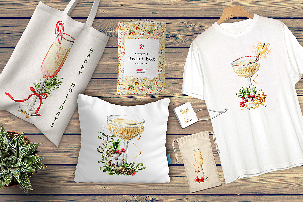 Festive Champagne, a Food Illustration by Daria Ustiugova (Photo 10 of 10)