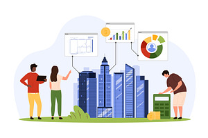 Property market analysis for, an Object Illustration by Flashvector