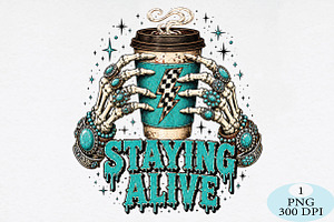 Retro Staying Alive Png, a Seasonal Illustration by Daily.Designs