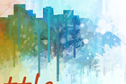 10xFiles Pack Seattle Skylines, an Illustration by HQPhoto Store (Thumbnail 9 of 10)