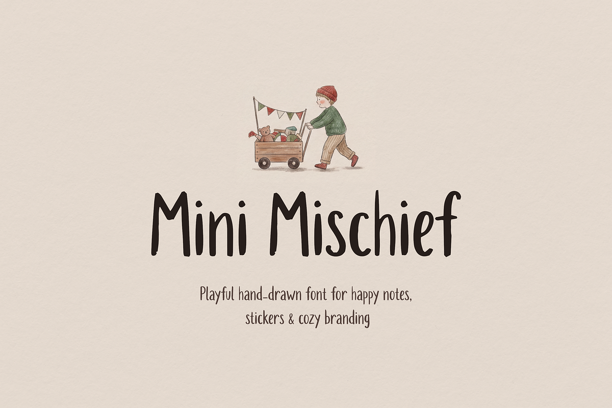 Mini Mischief | Hand-Drawn Font, a Handwritten Font by gafaroff studio (Photo 1 of 5)