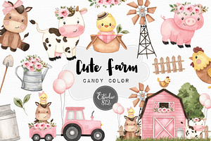 Cute Farm - Candy Color, an Animal Illustration by Estudio 812