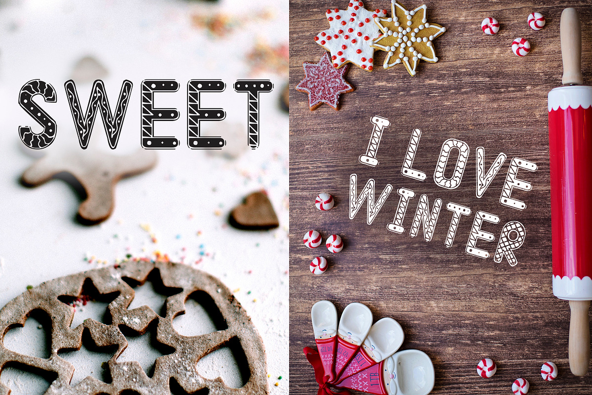 SALE! Gingerbread font - display, a Symbol Font by Fli Store (Photo 7 of 9)