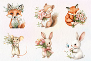 Spring Woodland Animal with Bouquet, an Illustration by CreationArt (Thumbnail 6 of 9)