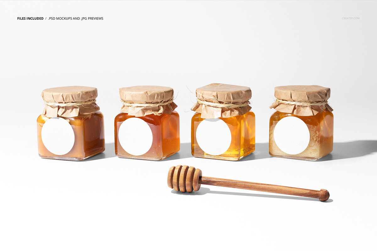 Honey Jar Label Mockup, a Merchandise Mockup by creatsy5 (Photo 2 of 4)