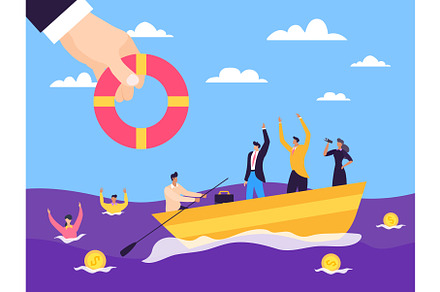Crisis help business support vector