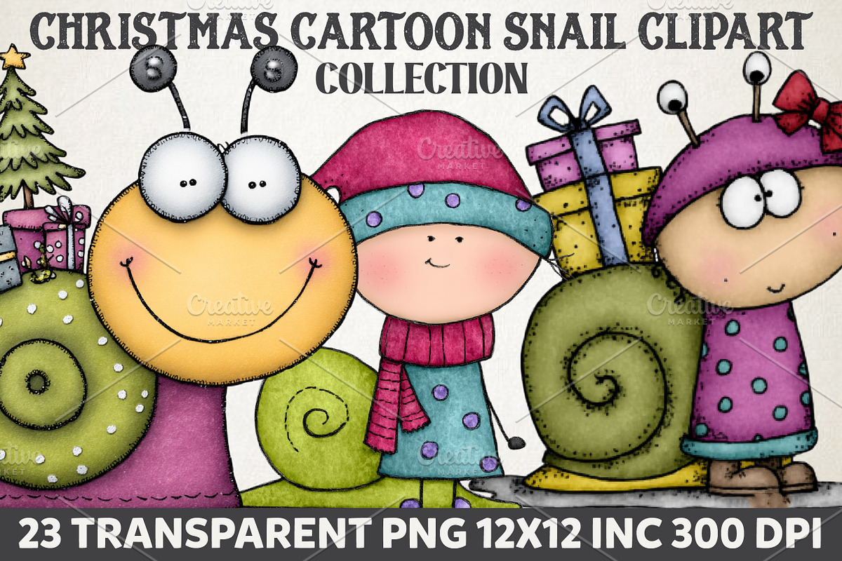 Christmas Cartoon Snail Clipart, an Illustration by RobertsArt (Photo 1 of 7)
