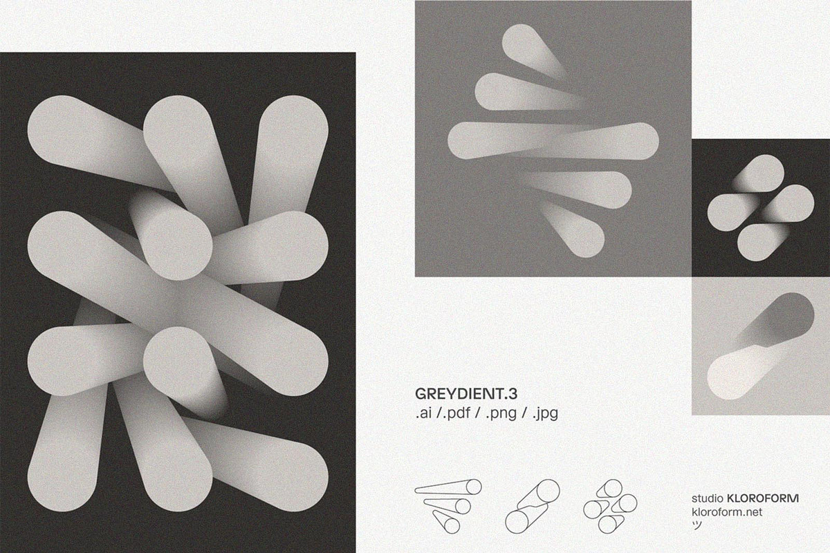 Greydient 3 - Abstract Blend Objects