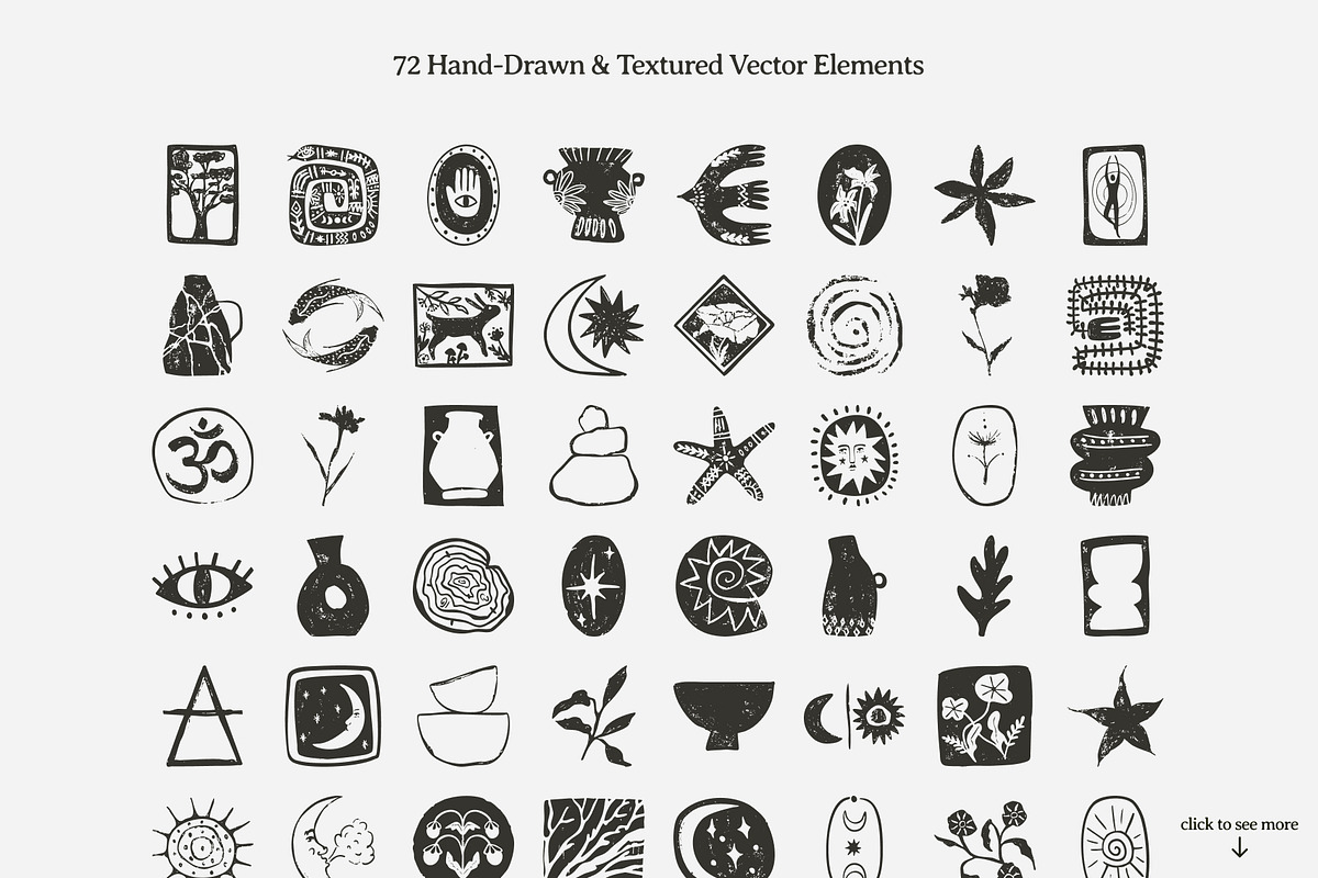 Mystic & Organic Vector Graphic Kit, an Object Illustration by Valerie (Photo 2 of 9)