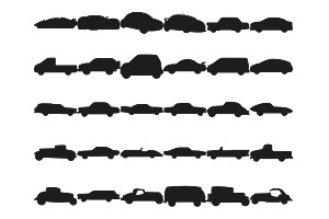 Cars Outlines & Silhouettes Set 2