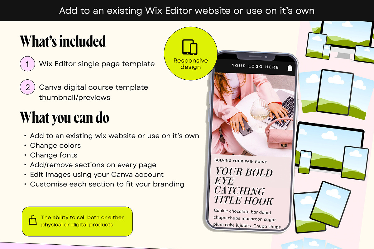 Pink Wix Editor Sales Page Template, a Wix Template by Template Twist Shop (Photo 4 of 10)